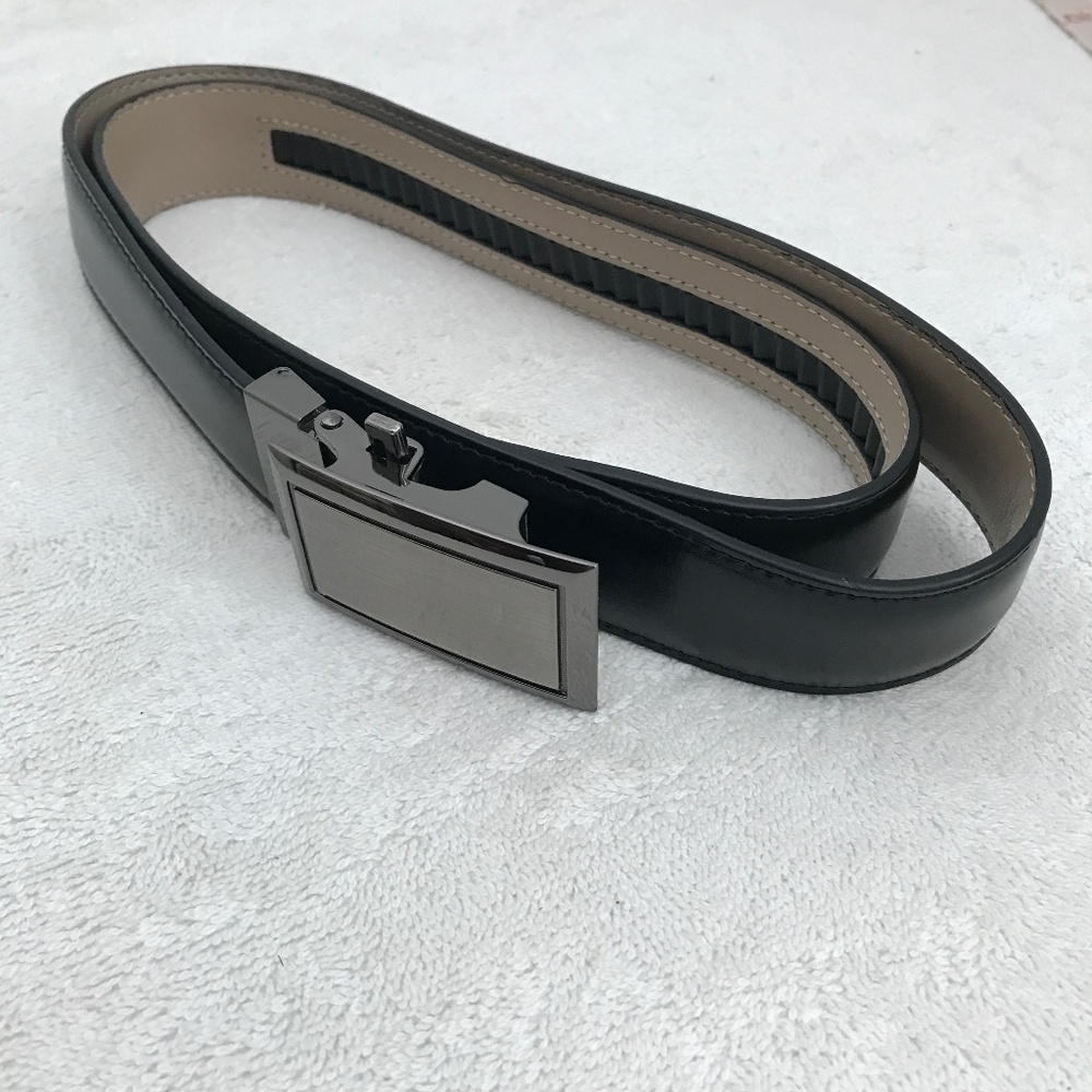 Q BRAND MENS BELT MADE IN ITALY BLACK SMOOTH LEATHER EU 46